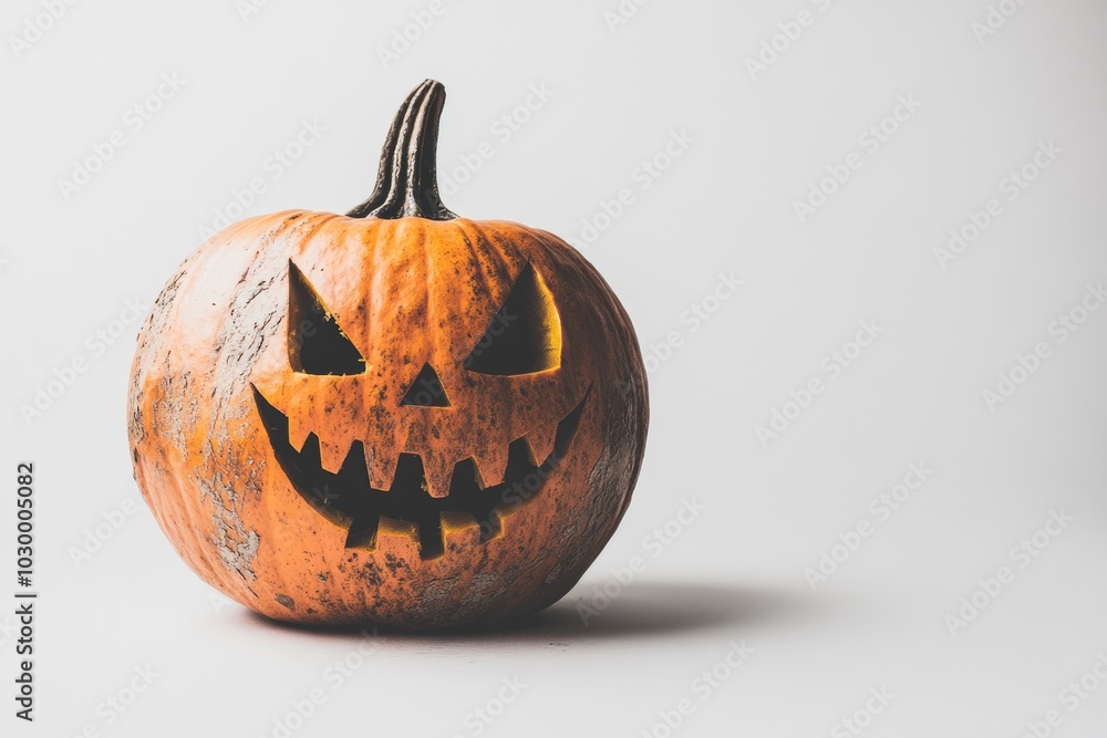 Wall mural Carved Pumpkin with a Glaring Expression