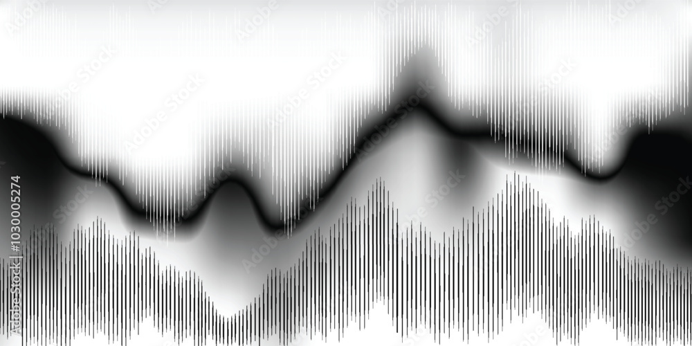 Wall mural smooth transition from black to white. black and white design element. abstract northern lights. str