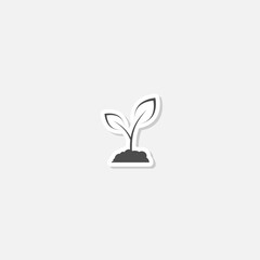 Sprout icon sticker isolated on gray background