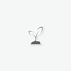 Sprout icon sticker isolated on gray background