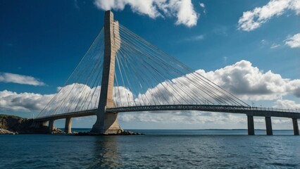 Obraz premium suspension bridge over the river