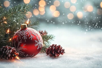 Christmas Season Background with Baubles