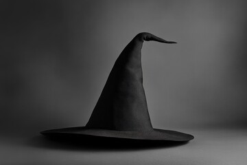 Fototapeta premium A Black Witch's Hat with a Pointed Tip