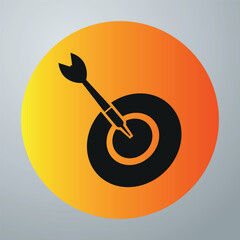 A bright flat icon with an illustration of hitting a ten. Yellow creative icon. Vector on a gray background