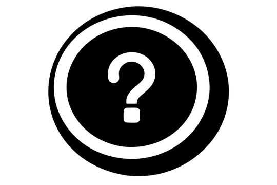 recommend clip art: Doubts button icon | isolated vector silhouette illustration on white background