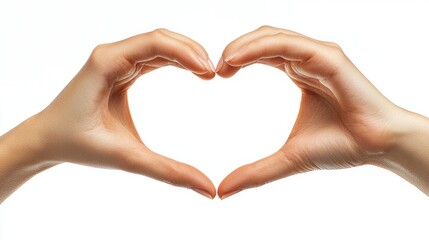 Fototapeta premium Heart shaped hands gesture with light background
