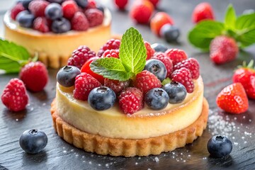 Exquisite Gourmet Dessert with Fresh Berries