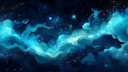 Abstract Galaxy Nebula Background Illustration Blank Background with Copy Space for Design Projects