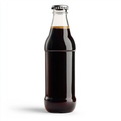 Chilled bottle of cold brew coffee on white background for beverage packaging design