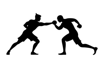 Boxing Match | isolated vector silhouette illustration on white background