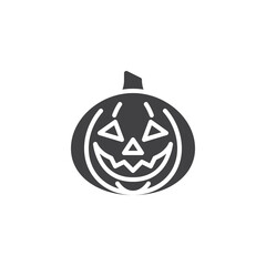 Carved pumpkin with a spooky face vector icon