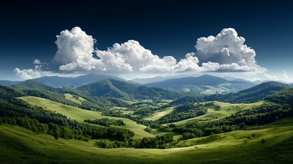 Fototapeta premium Moody Digital Landscape with Added Visual Effects