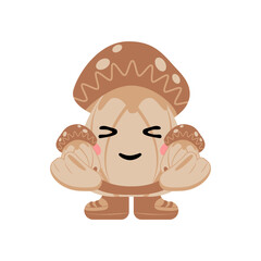 Cute Mushroom Mascot Character Illustration