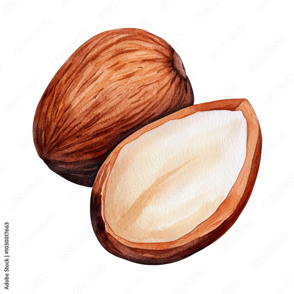 Poster a close up of a nut with the shell removed