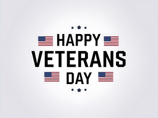 Happy Veterans Day Graphic with American Flags