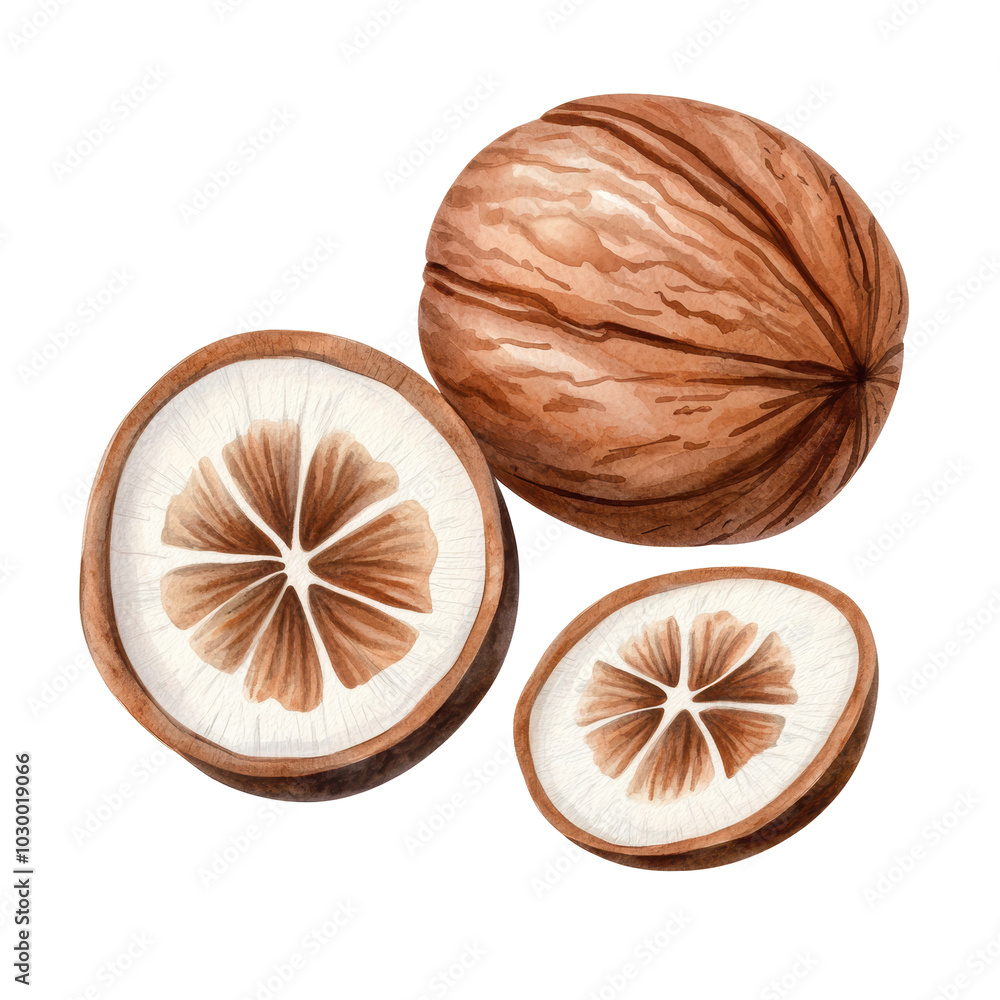 Poster a close up of a nut with the shell removed