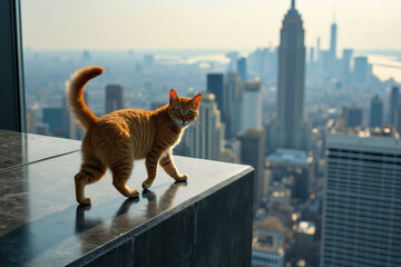 Obraz premium cat on the roof