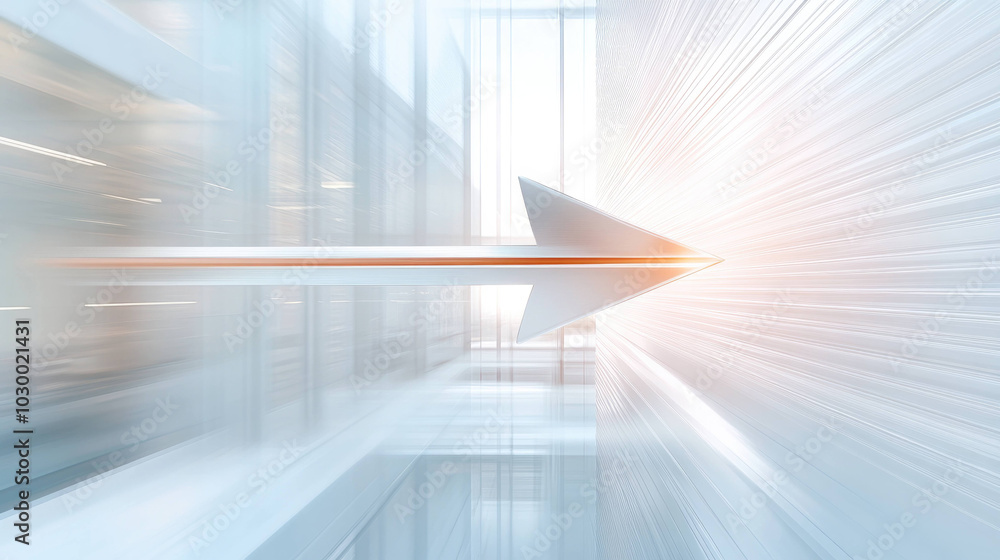 Aufkleber dynamic arrow soaring towards target symbolizes progress and direction in modern, abstract environment. motion conveys energy and focus