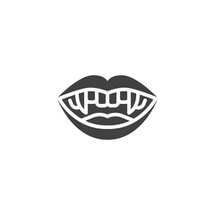 Vampire teeth vector icon