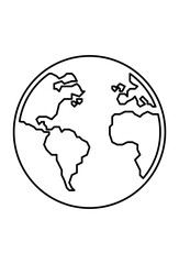 simple earth line art vector. globe world symbol for science