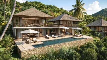 Luxurious Tropical Villa with Infinity Pool and Garden