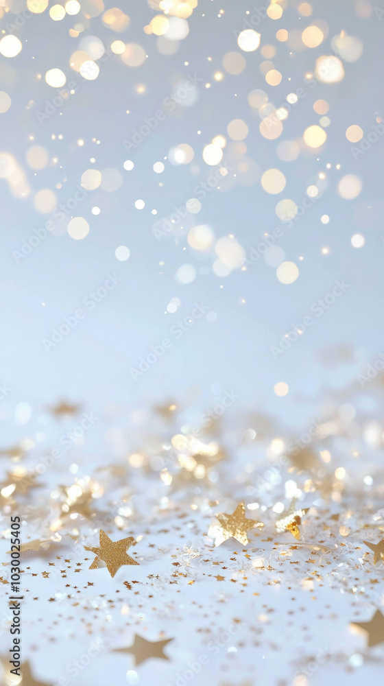 Aufkleber shimmering background filled with golden stars and sparkling bokeh creates whimsical and festive atm
