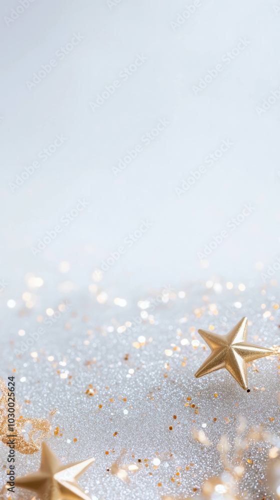 Aufkleber shimmering abstract background featuring golden stars and sparkling glitter creates festive and ench