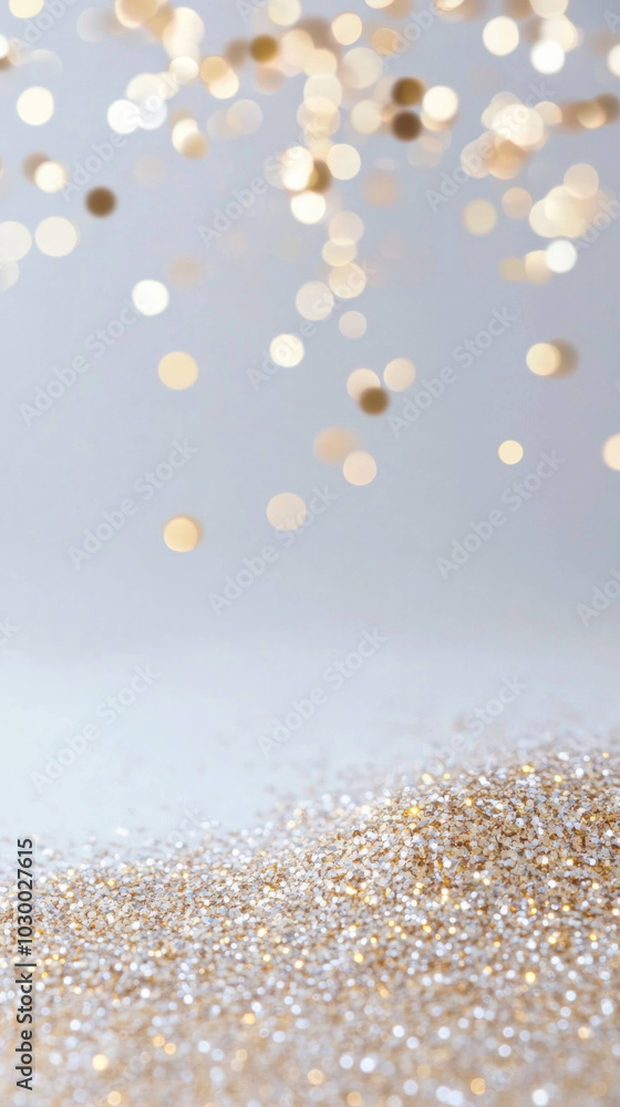 Aufkleber shimmering golden particles cascade gracefully, creating magical and festive atmosphere. soft focus 