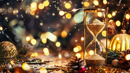 Golden Sands of Time: A Vintage New Year's Eve Hourglass