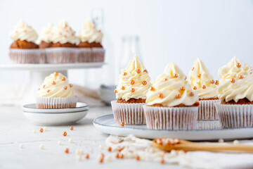 Pumpkin Spicy Cupcakes with Buttercream Frosting
