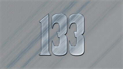 3D Glass effect number design of 133, glassy background.	