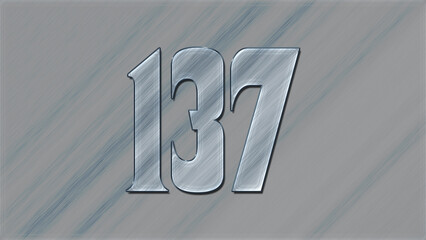 3D Glass effect number design of 137, glassy background.	