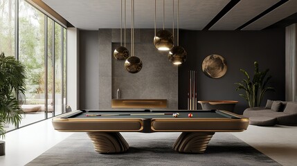 pool table in a modern room
