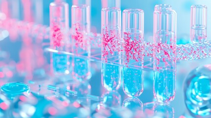 Advanced Genetic Engineering Experiment - Detailed 3D Render of Gene Splicing Process