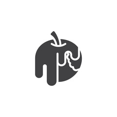 An apple with poison vector icon