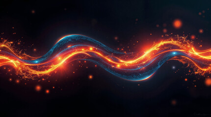 abstract background of lava and stones, holographic form on black background. Generative AI