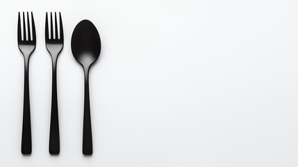 Cutlery on a white isolated background
