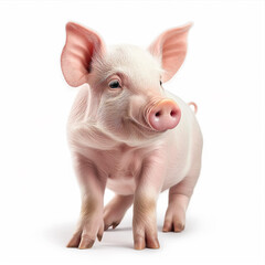 pink pig on white background
