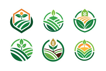 6 set Agro logo icon