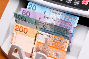 Gambian dalasi in the counting machine
