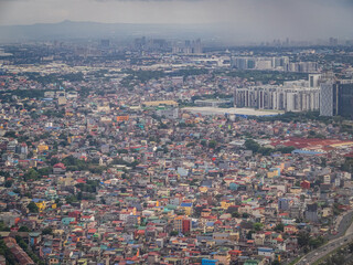 機内から撮影した町並みの写真