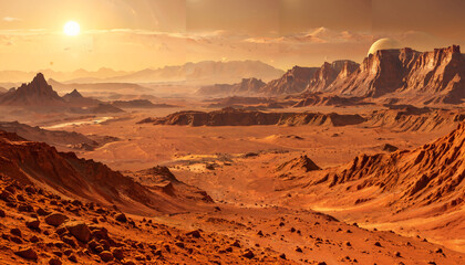 Naklejka premium Paysage extraterrestre désertique