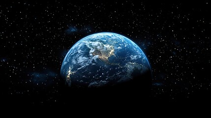 Planet Earth amidst the cosmic space.