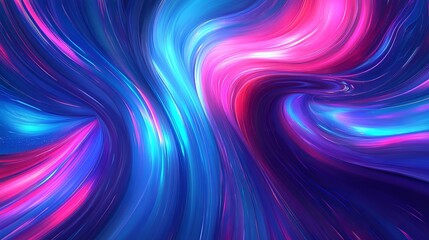 Twirling electric streaks trace vibrant neon paths on a canvas of elongated motion. This vector illustration captures the essence of energy