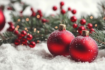 Christmas Season Background with Baubles