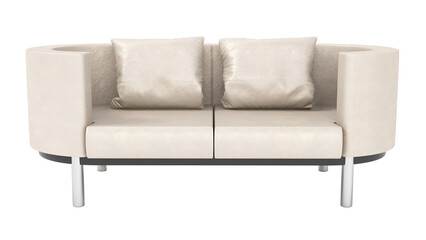 Modern couch isolated on transparent background. 3D illustration