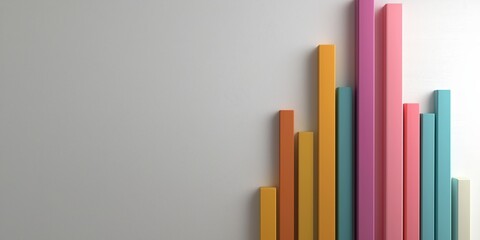 Bar charts with many colours going up and down