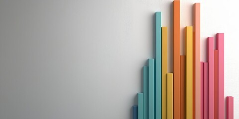 Bar charts with many colours going up and down