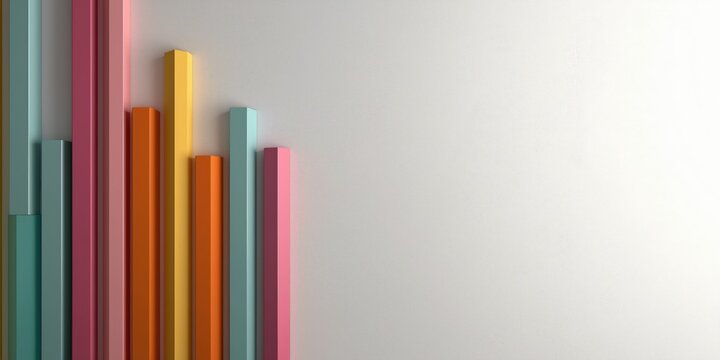 Bar charts with many colours going up and down