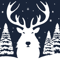 Christmas card design. Minimalist pattern